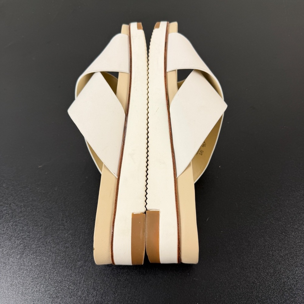 Sam Edelman Audrea Slide Sandals Womens 9.5M White Leather Crisscross Strap - Picture 12 of 15